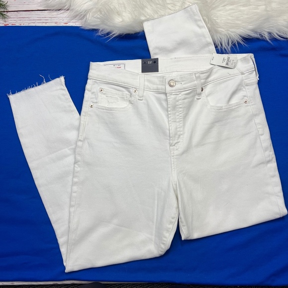 NWT🤩 |•GAP•| White True Skinny High Rise Stretch Jeans Size 32 - Picture 1 of 13